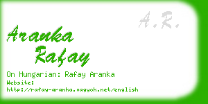 aranka rafay business card